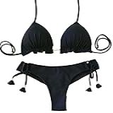 Biquini Cortininha Com Calcinha Fio Duplo M Preto