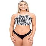 Biquini Cropped Chevron Asa Delta Sexy Fio Duplo Levanta Bumbum P Croped Listra Calcinha Preta 
