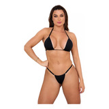 Biquini Efeito Marquinha Fita Feminino Bronze Preto