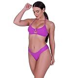 Biquini Feminino Com Bojo Removível Calcinha Borboleta Verão Moda Praia Uv 50 Afrodite BR Alfa G Regular ROXO