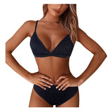 Biquíni Feminino Sexy Swimsuit Y Split Duas Peças Cor Sóli