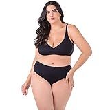 Biquíni Plus Size Cintura Alta Sem Bojo Liso Preto As2 Numeric Numeric 46 Numeric 48 Plus Plus Size Preto 48