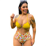 Biquíni Sereia Concha Com Bojo Calcinha Cintura Alta 2019