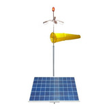 Biruta De Vento 60cm Com Mastro Iluminação Solar Externa