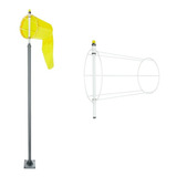 Biruta De Vento Windsock 40cm Mastro 2m Estrutura
