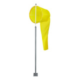 Biruta Indicador De Vento 50cm Amarelo Com Mastro Haste 2m