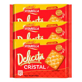 Biscoito Delicitá Doce Vitarella Cristal 414g Kit 3 Und
