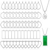 Biséis Abertos 60 Peças De Molduras De Liga Para Fabricação De Joias De Resina Pingentes De Moldura Aberta Nas Costas Pingente Geométrico Oco Para Fazer Pingentes Pulseiras Joias De Resina 