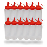 Bisnaga Para Molho Ketchup Maionese Mostarda 200ml 12 Un Cor Vermelho