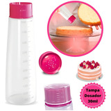 Bisnaga Para Umedecer Bolo Graduado 500 Ml Tampa Chuveirinho Cor Tampa Rosa