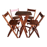 Bistrô Bar Dobrável 54x44cm C 4 Banquetas Preto