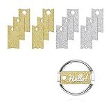 Bitray 12 Peças Placa De Identificação Acrílica Placa De Nome Com Glitter Placa De Nome Tampa De Copo Placa De Nome Personalizada Placa De Nome Faça Você Mesmo Para Tampa De 1 134 G Ouro E Prata