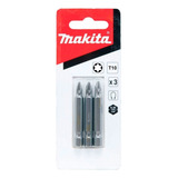Bits Hexalobular 1 4 65mm T10 3 Peças Makita B 25373
