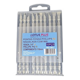 Bits Ponteira Dupla Parafusadeira Philips Fenda 110mm Com 10