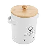 BIUDECO Frasco De Armazenamento Recipiente De Cebola Conveniente Recipiente De Cebola Doméstico Suporte De Cebola De Cozinha Detentor De Cebola Balde De Armazenamento De Cebola De Aço