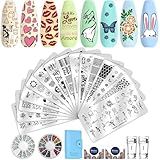 Biutee ChristmasNail Kit De Placa De Carimbo Jelly Silicone Clear Stamper Nail Art Stamping Plate French Tip Model Nail Rhinestone Decoration Raspador Deer