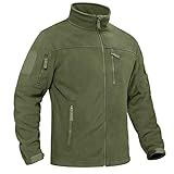BIYLACLESEN Jaqueta De Lã Masculina Militar Tática Softshell Casacos Quentes De Inverno Casacos De Caça De Lã Com Zíper Completo Verde Militar P