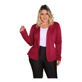 Blazer Casaco Feminino Neoprene Plus Size