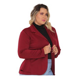 Blazer Casaco Neoprene Feminino Plus Saize