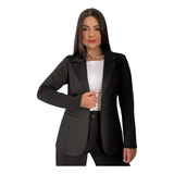 Blazer Feminino Casaco Longo Social Alfaiataria Sobretudo