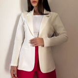 Blazer Max Premium Branco Longo Casual