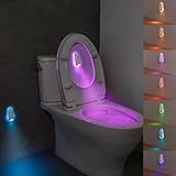 BLE Luz LED Para Vaso Sanitário Recarregável Que Muda De Cores Luz Noturna De LED RGB De 8 Cores Com Sensor De Movimento Luz Noturna à Prova De água Para Banheiro Decoração De Casa Para Presentes
