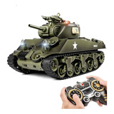 Blindado Tanque Sherman Controle Remoto 1 18 Solta Fumaça