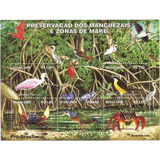 Bloco 136 Manguezais E Zonas Das Marés Pássaros Fauna Novo
