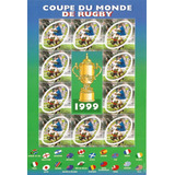 Bloco 26 França 1999 Copa Do Mundo Rugby Selo 3280 Ovalado