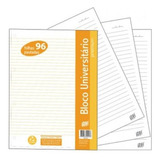 Bloco 96 Folhas Caderno Argolado Fichário A4 Universitário
