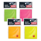 Bloco Adesivo 100 Folhas Tipo Postit 76x76mm Colorido Neon Cor Laranja