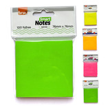 Bloco Adesivo Brw Smart Notes Neon 100 Folhas 7 6cm