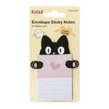 Bloco Adesivo Envelope Sticky Notes Gato 25 Folhas Eagle