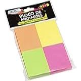 Bloco Adesivo Smart Notes 38x51mm Colorido Neon 4 Blocos 100 Folhas Cada BRW
