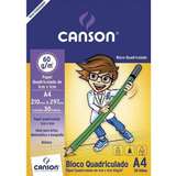 Bloco Canson Papel Quadriculado 1x1cm 60g A4 30 Folhas
