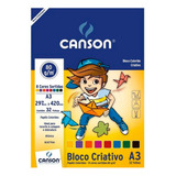 Bloco Colorido Criativo Canson 8 Cores 7089 A3 32 Folhas