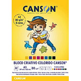 Bloco Colorido Infantil 8 Cores 32fls A3 80g m2 Canson