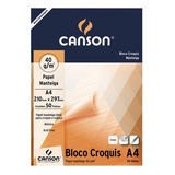 Bloco Croquis Manteiga A4 40g Com 50 Folhas Canson