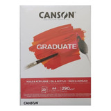 Bloco De 20 Folhas De Óleo Acrílico Canson Graduate P 21x29 7 290g Cor Branca