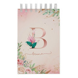 Bloco De Anotações Alfabeto Floral Capa Flexivel 100 Folhas