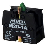 Bloco De Contato M20 1b 1nf Para Botão M20 E P20 Metaltex