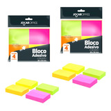 Bloco De Notas Adesivo 800 Folhas 38mmx50mm 4 Cores Neon