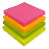 Bloco De Notas Adesivo Cubo Colorido Neon Post it 400 Folhas Cor Diversas