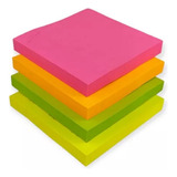 Bloco De Notas Adesivo Cubo Colorido Neon Post it 400 Folhas Cor Diversas
