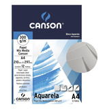 Bloco De Papel Canson 300g A4 Para Aquarela Giz Pastel Lápis