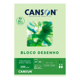 Bloco De Papel Canson Desenho 200 Branco 200g A2 20 Folhas