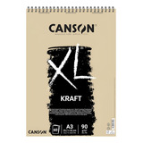 Bloco De Papel Xl Kraft A3 Canson 150g 60 Folhas