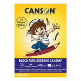 Bloco Desenho Branco Infantil A4 140g m 20 Folhas Canson