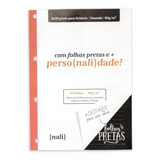 Bloco Fichário Nalí Preto A4 80g m2 C 30 Folhas Pautado
