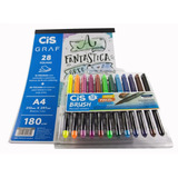 Bloco Livro De Exercícios Para Lettering marcador Brush Cis